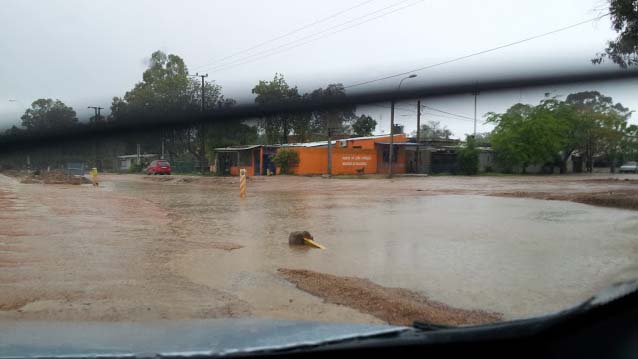 Überschwemmte Straße in Montevideo