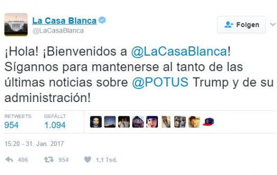 Lateinamerika – USA: Weißes Haus twittert wieder in Spanisch